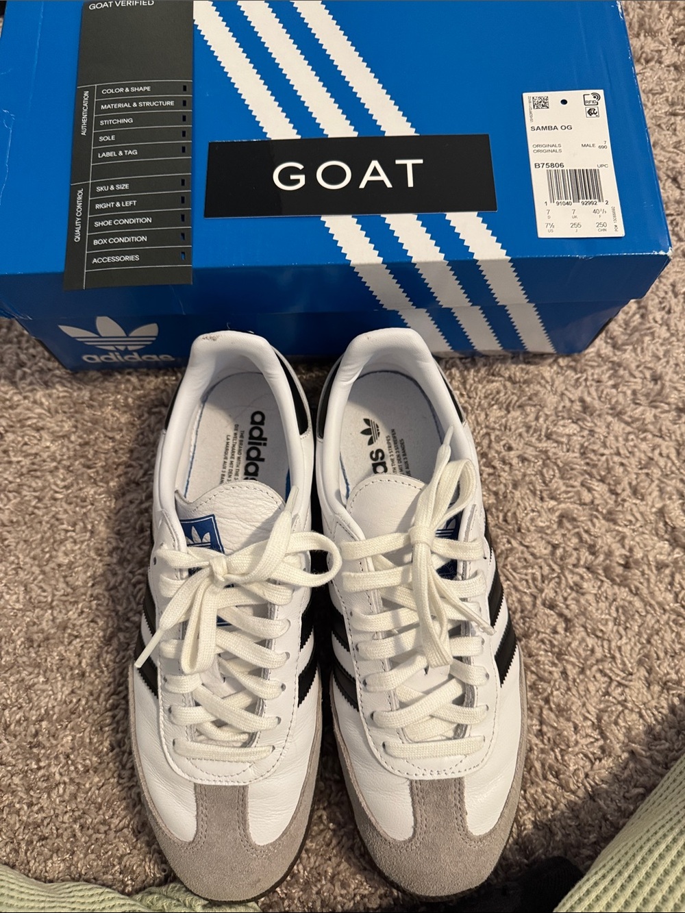 adidas Samba OG Men Sneakers - White / Black / Gray